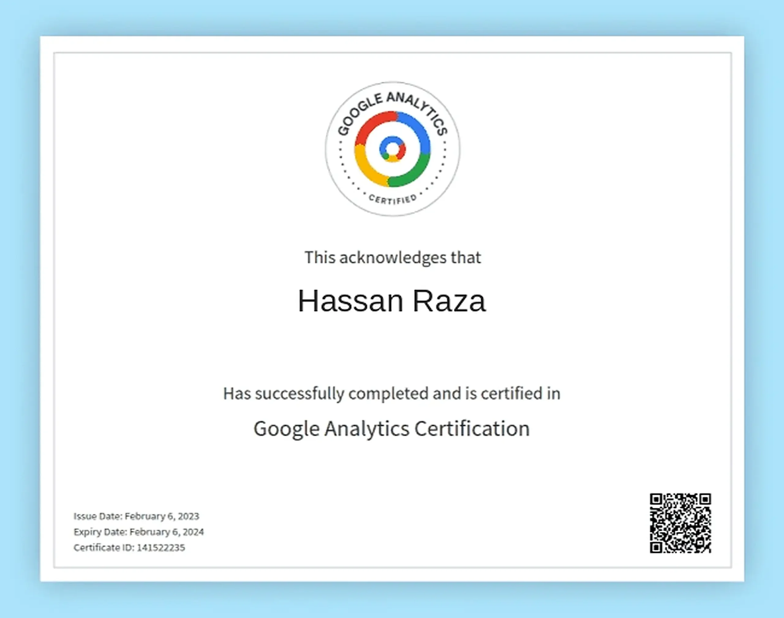 Google Analytics Certificate